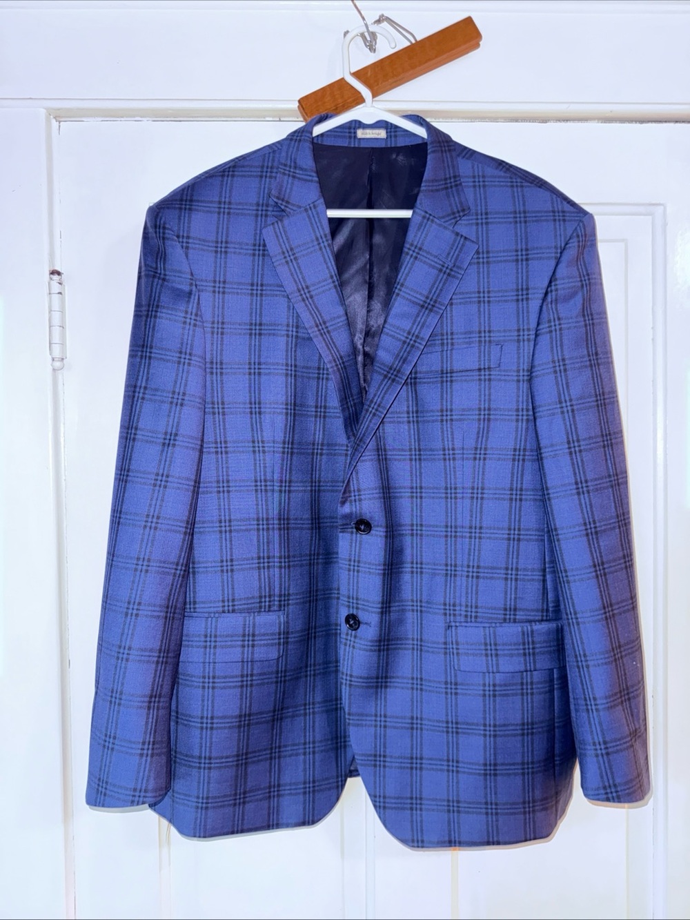 Peter Millar Blue Plaid Two-Button Sport Coat